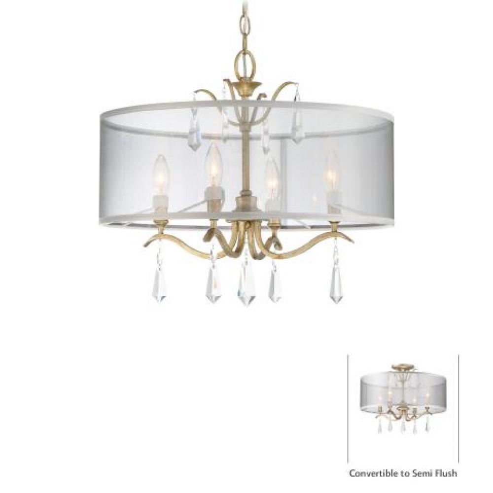 Laurel Estate - 4 Light Pendant (Convertible to Semi Flush)