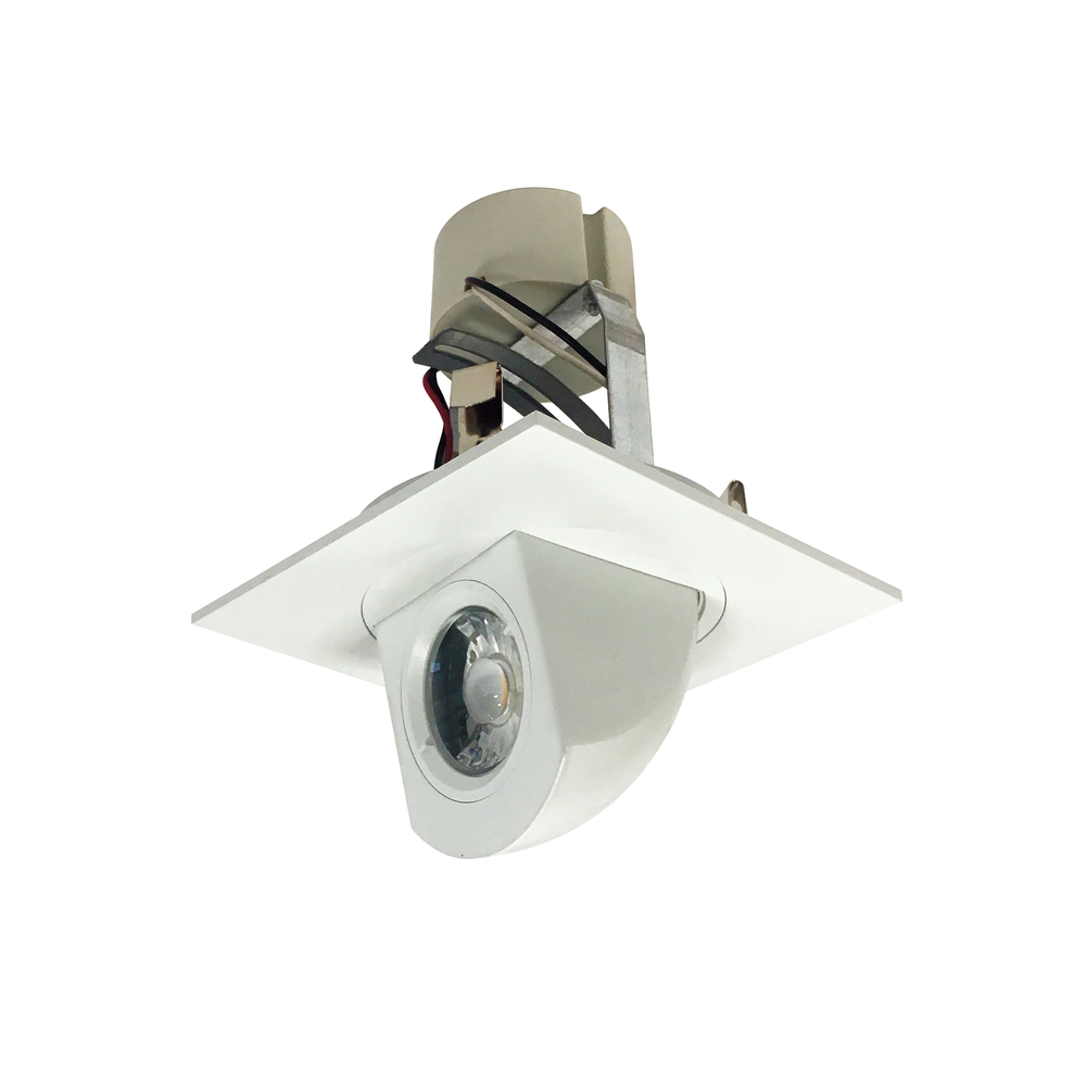 4" Cobalt Square Adjustable Elbow LED Retrofit, 800lm / 12W, 2700K, Matte Powder White Finish