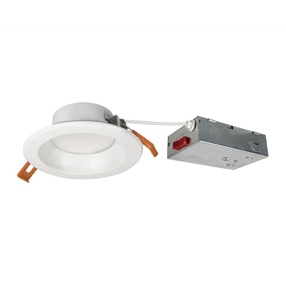 4" Theia LED Downlight with Selectable CCT, 120-277V 0-10V, Matte Powder White Finish