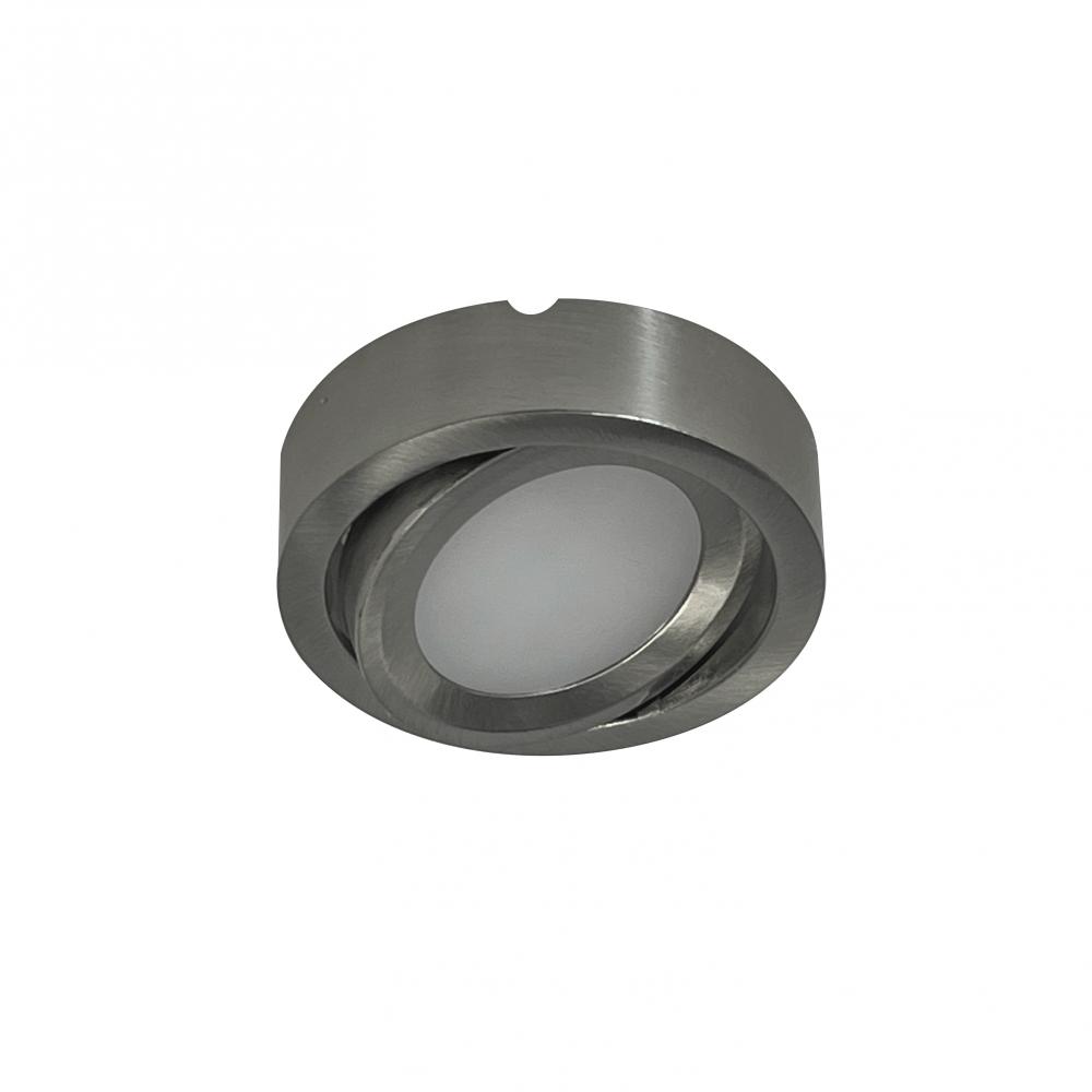 24V Josh Adjustable LED Puck Light, 300lm / 3500K, Brushed Nickel Finish