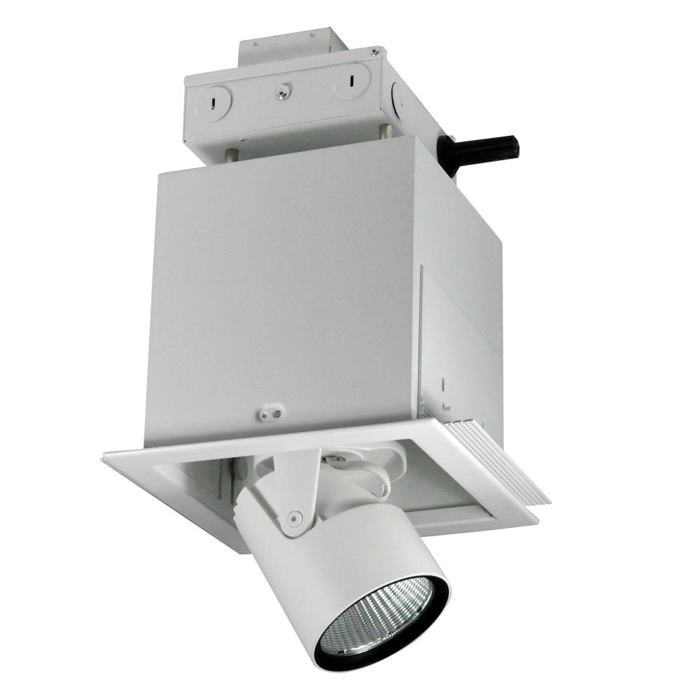 Pull-Down LED Trimless 1-Head MLS, 30W / 2100lm per Head, Flood, 2700K, White, 277V 0-10V Dimming