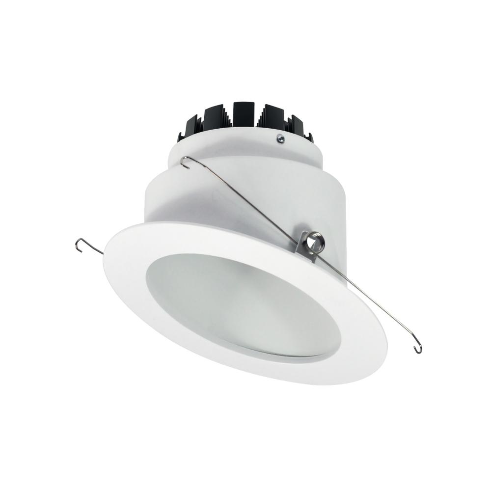 6" Marquise III Round Slope Reflector, 900lm, 3500K, Flood Optic, White Reflector/White Flange