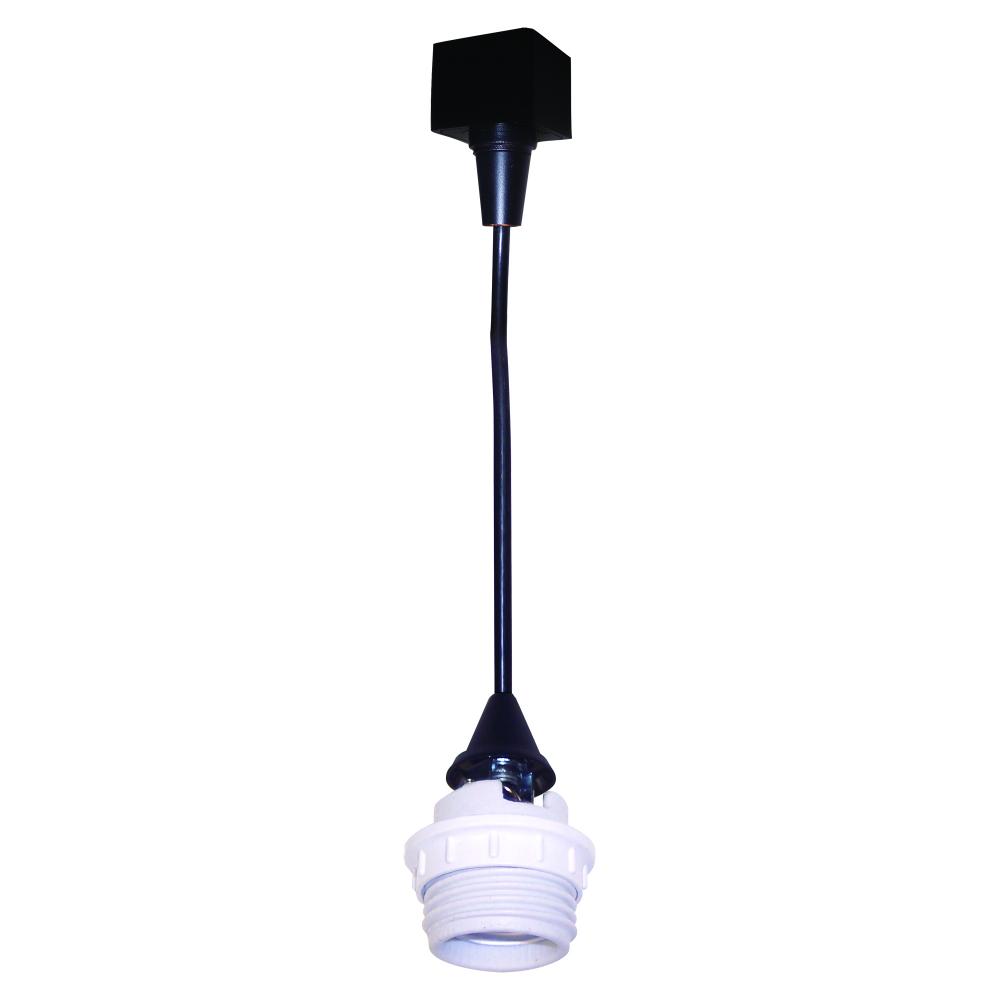 Track Mounted Line Voltage Pendant Cord, 8'-6" length, Medium Base, 100W Max, Black