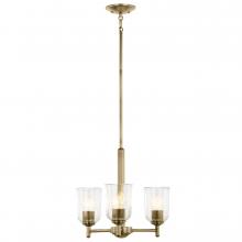 Kichler 43670NBRCLR - Shailene 15.25" 3-Light Mini Chandelier with Clear Glass in Natural Brass