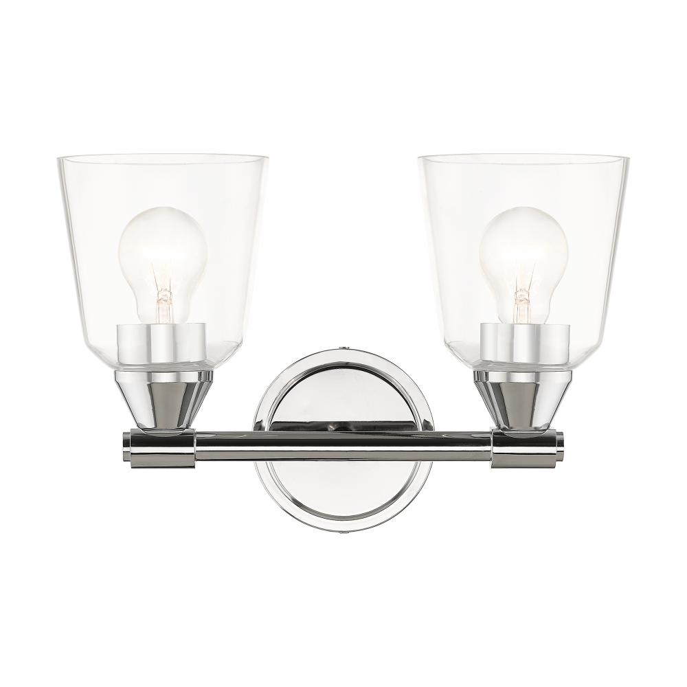 2 Light Polished Chrome Vanity Sconce