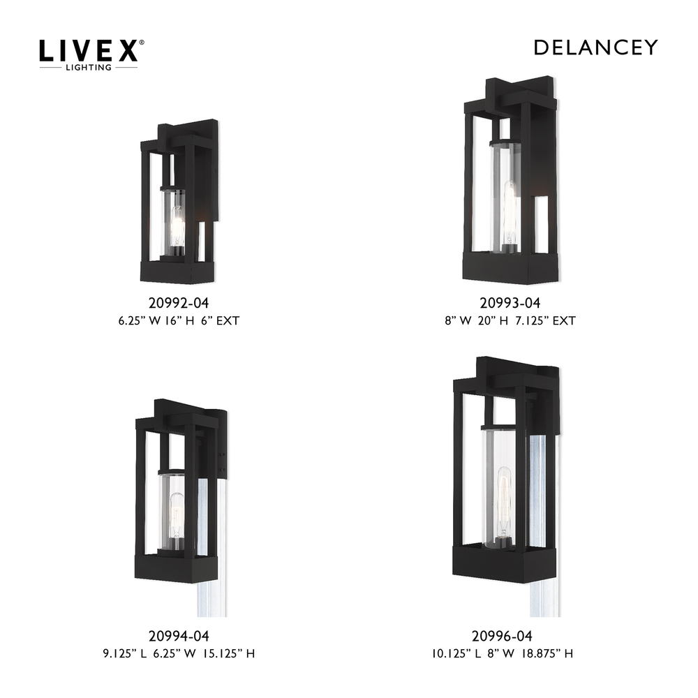 1 Lt Black Outdoor Wall Lantern