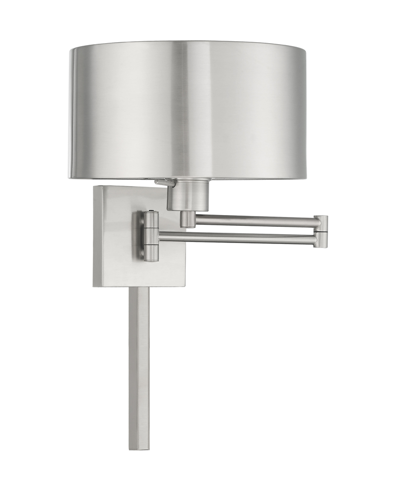 1 Lt Brushed Nickel Swing Arm Wall Lamp