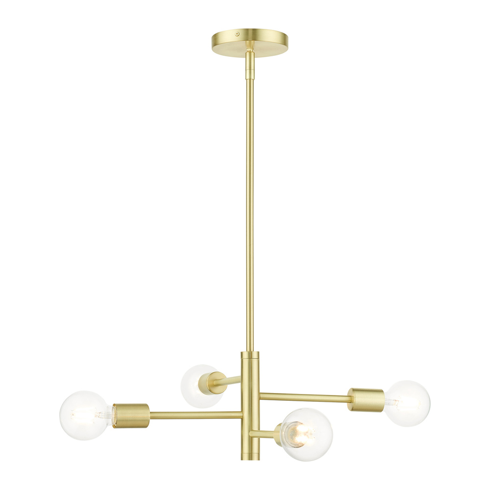 4 Lt Satin Brass  Chandelier