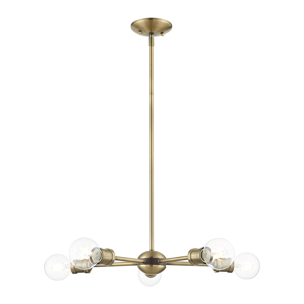 5 Lt Antique Brass Chandelier