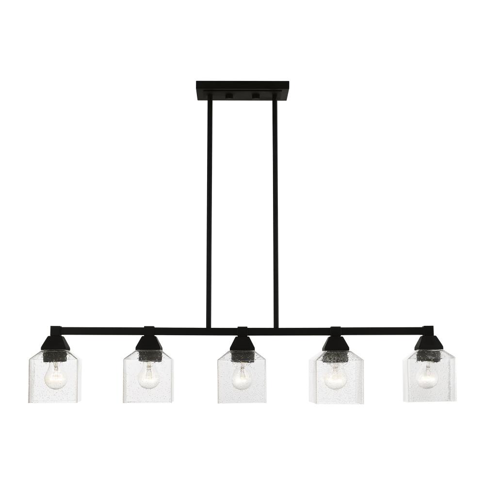 5 Light Black Linear Chandelier