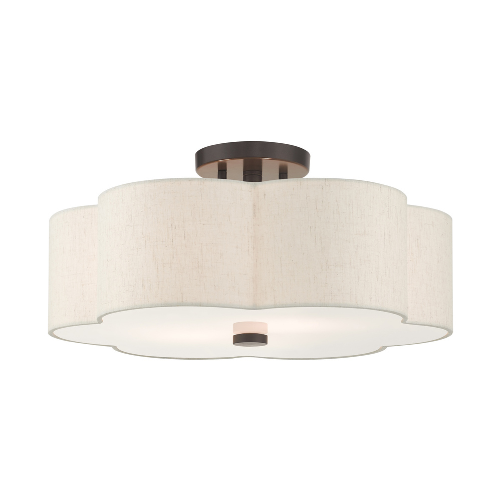 3 Lt English Bronze  Semi Flush