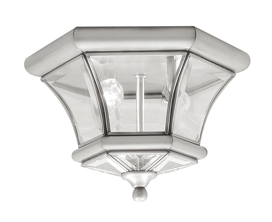 2 Light Brushed Nickel Ceiling Mount