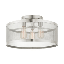 Livex Lighting 46219-91 - 3 Lt Brushed Nickel Semi Flush Mount