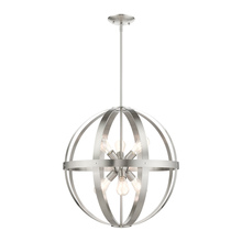 Livex Lighting 49646-91 - 6 Lt Brushed Nickel Pendant Chandelier