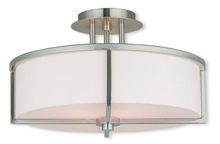 Livex Lighting 51074-91 - 3 Light Brushed Nickel Ceiling Mount