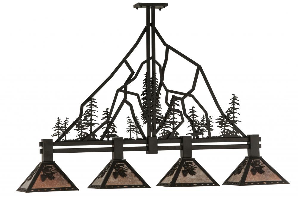 60" Long Tall Pines 4 Light Island Pendant