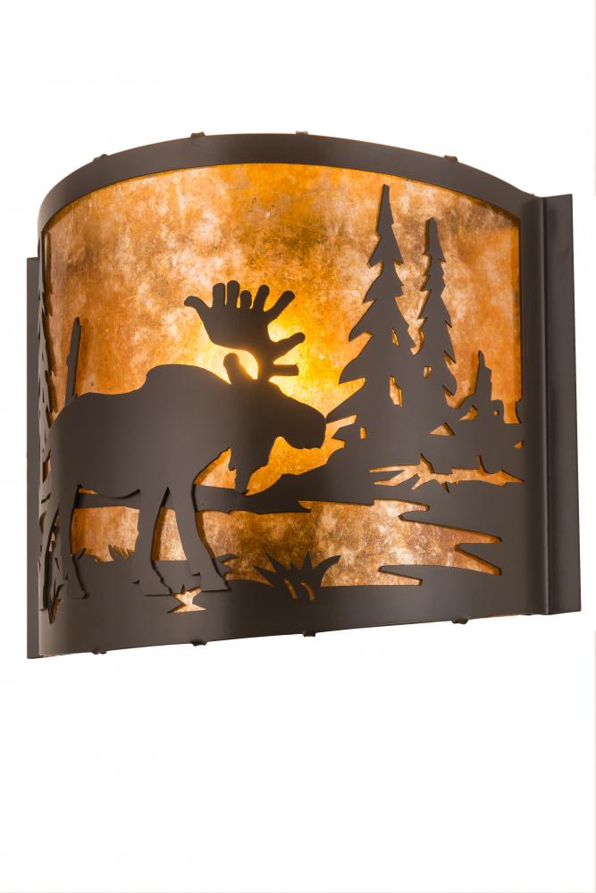 12" Wide Moose at Lake Wall Sconce