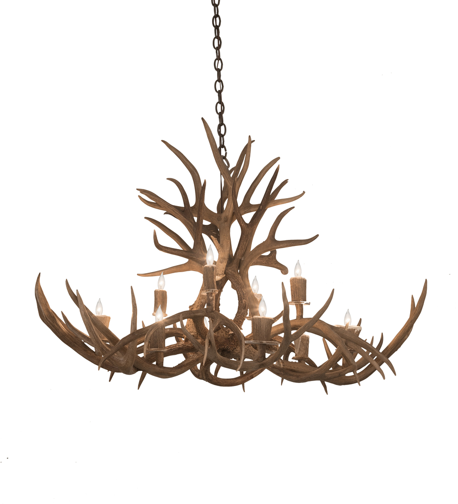 45" Long Antlers Mule Deer 10 Light Chandelier