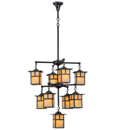 34"W Hyde Park T Mission 9 LT Chandelier