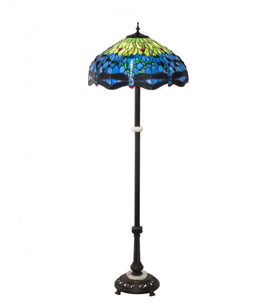 62" High Tiffany Hanginghead Dragonfly Floor Lamp