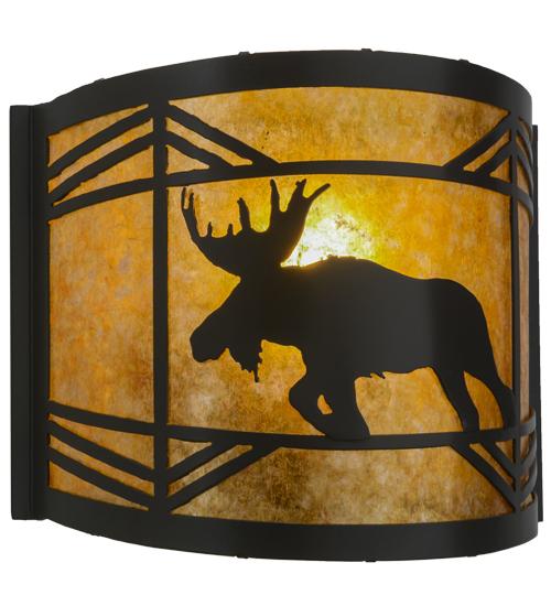 12"W Lone Moose Wall Sconce