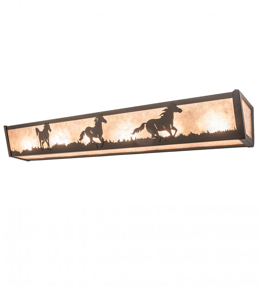 36" Long Running Horses Vanity Light