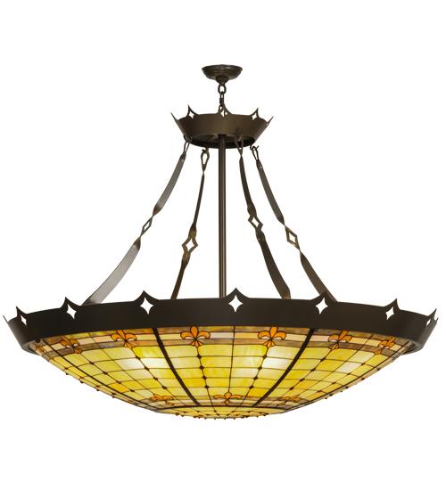 54"W Fleur-de-Lite Inverted Pendant