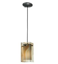 Meyda Blue 111347 - 5"Sq Metro Cognac Swirl Quadrato Mini Pendant