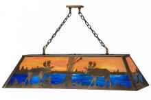 Meyda Blue 145695 - 48"L Moose at Lake Oblong Pendant