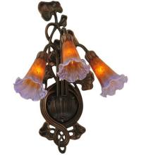 Meyda Blue 17205 - 10.5"W Amber/Purple Pond Lily 3 LT Wall Sconce