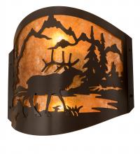 Meyda Blue 188369 - 11" Wide Elk at Lake Wall Sconce