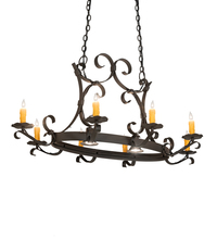 Meyda Blue 204941 - 51" Long Handforged Oval 8 Light Chandelier