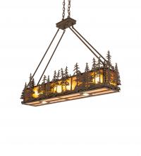 Meyda Blue 244077 - 48" Long Tall Pines Oblong Inverted Pendant