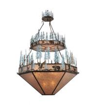 Meyda Blue 99685 - 60" Wide Wildlife at Pine Lake 2 Tier Inverted Pendant