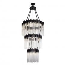 Varaluz 309C19MBFG - Matrix 18-Lt 3-Tier Chandelier - Matte Black/French Gold