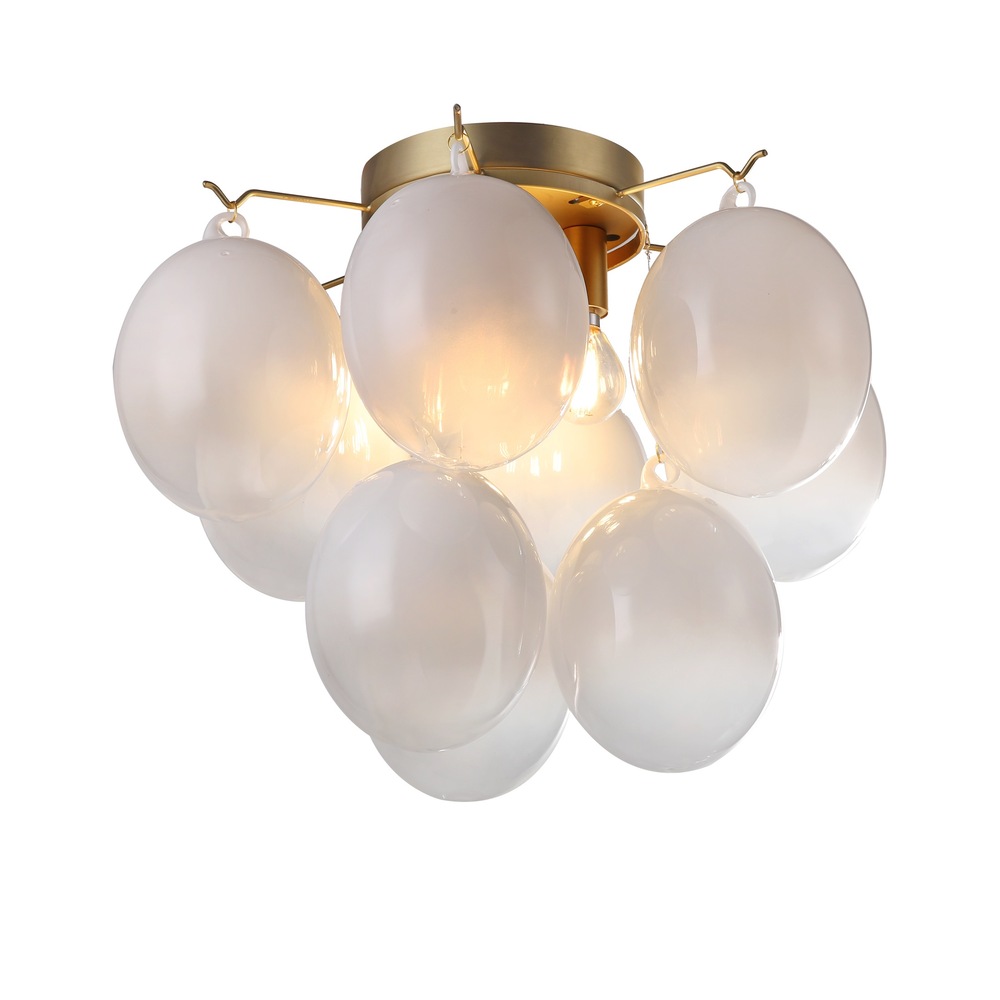 Globo Collection 4-Light Semi-Flush Mount Brass