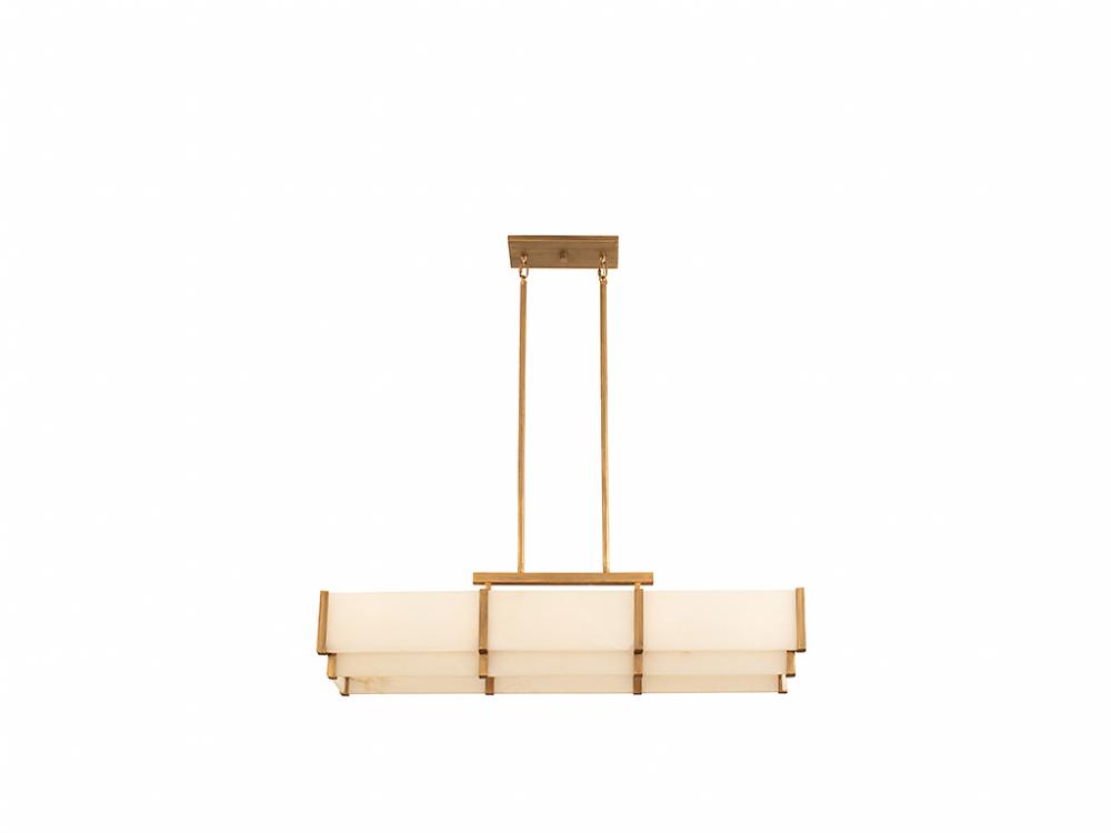 Orleans 5-Light Linear Chandelier in Distressed Gold