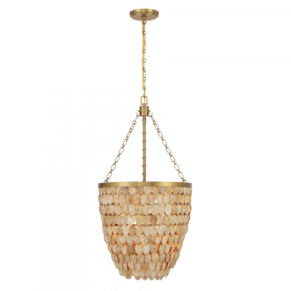 Catalan 4-Light Pendant in Warm Brass by Breegan Jane