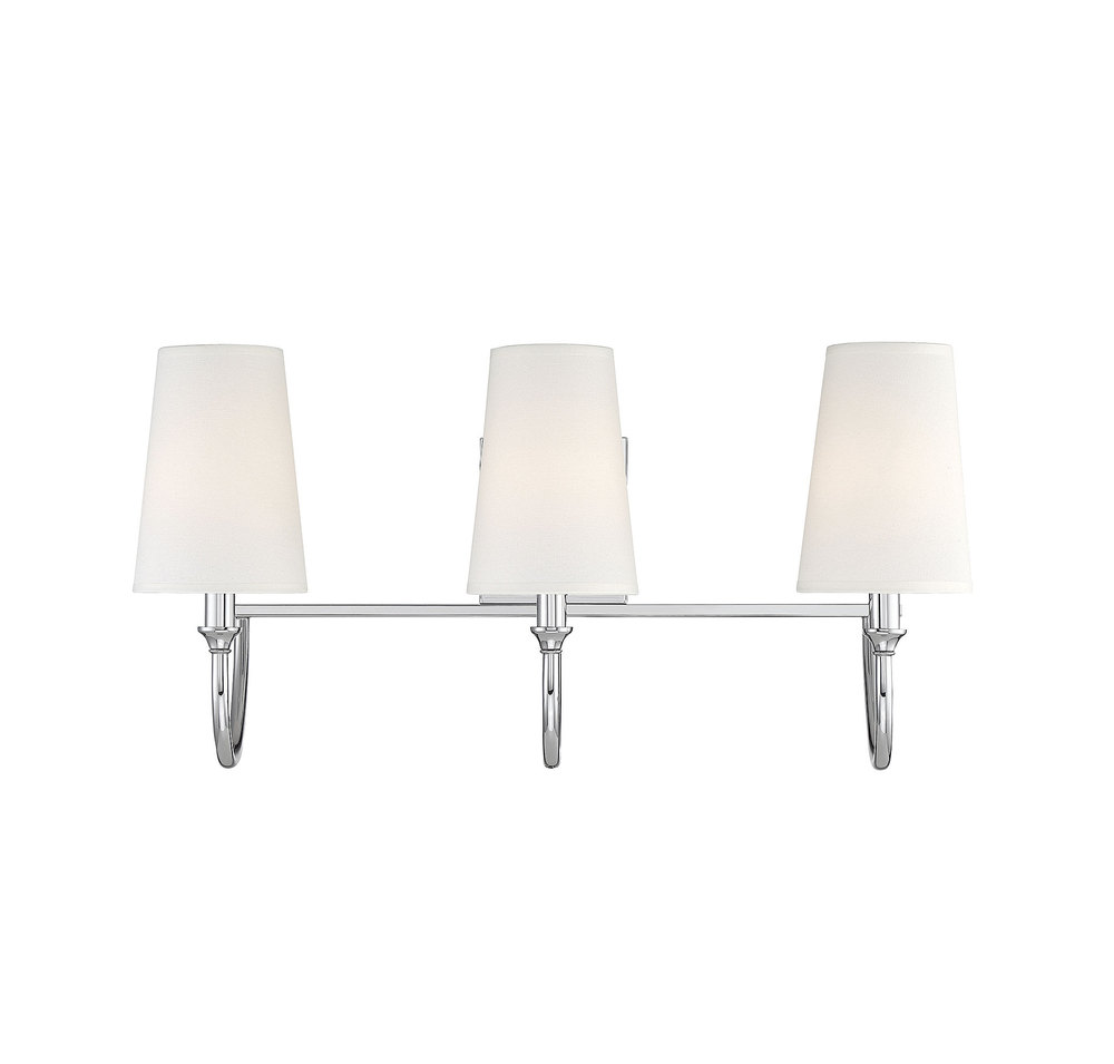 Cameron 3-Light Bathroom Vanity Light in Polished Nickel