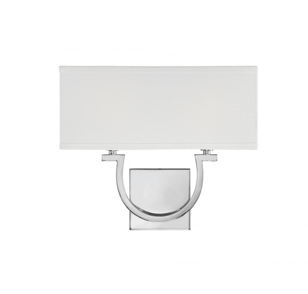 Rhodes 2-Light Wall Sconce in Polished Nickel