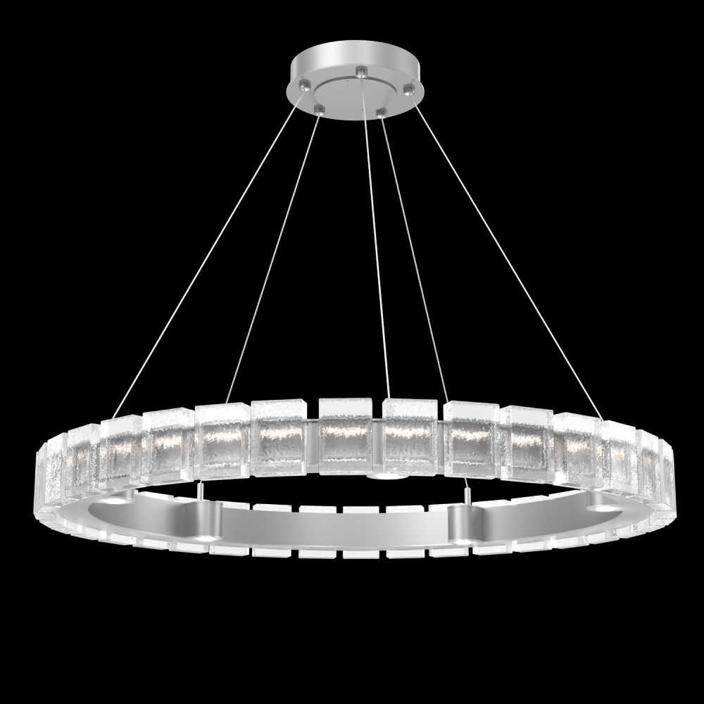 Tessera 38in Ring-Classic Silver-Pavé Cast Glass