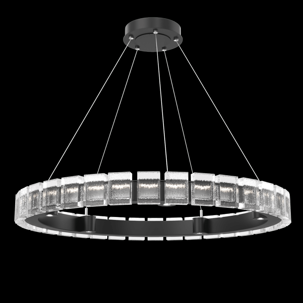 Tessera 38in Ring-Matte Black-Pavé Cast Glass