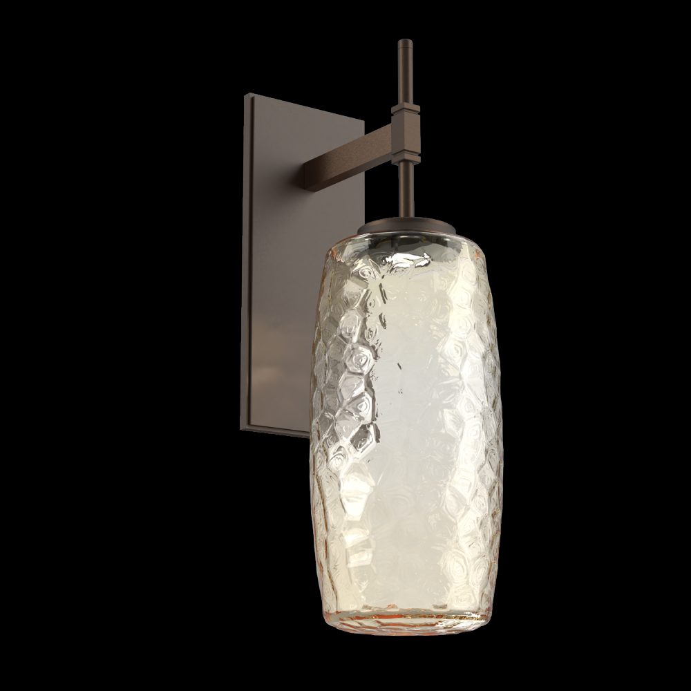 Vessel Tempo Sconce (Large)-Flat Bronze-Amber Blown Glass-LED 2700K