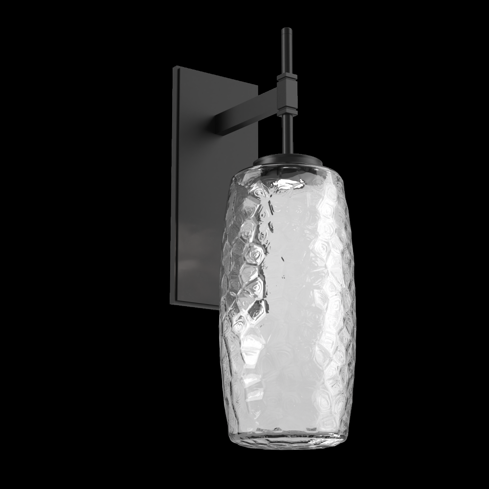 Vessel Tempo Sconce (Large)-Matte Black-Clear Blown Glass-LED 3000K