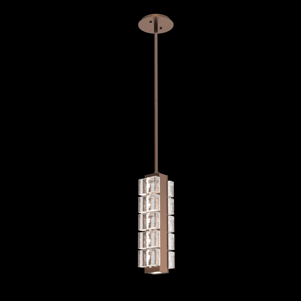 Tessera Pendant-Burnished Bronze-Pavé Cast Glass