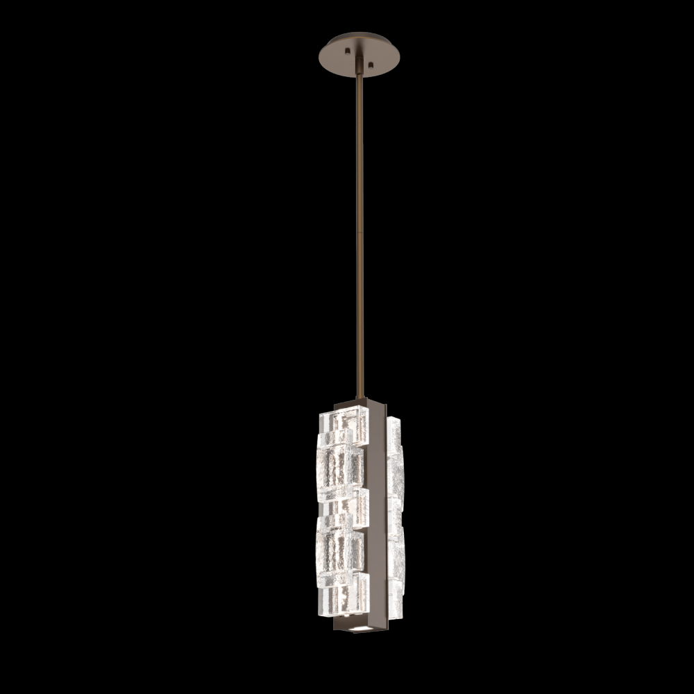 Tessera Pendant-Flat Bronze-Tetro Cast Glass