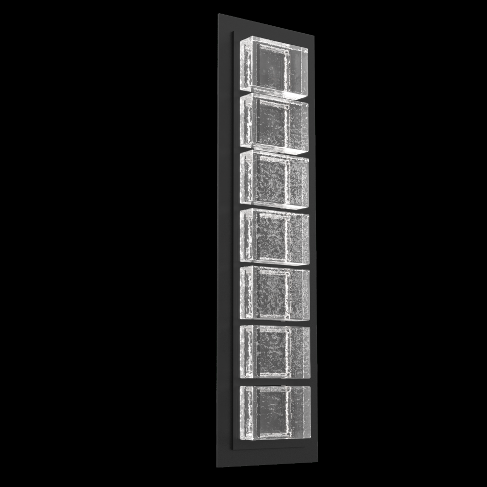 Tessera  Outdoor Sconce (S)-Textured Black-Pavé Cast Glass