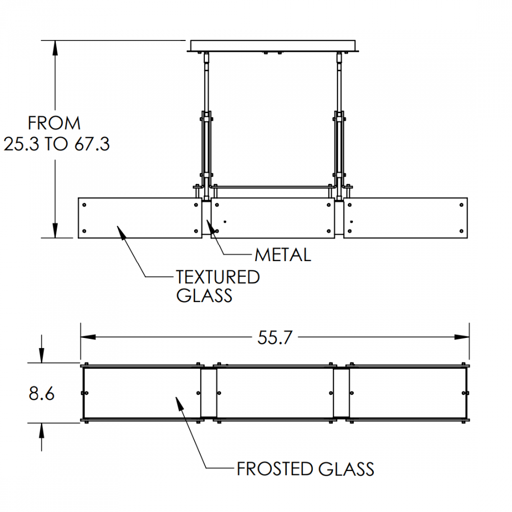 Urban Loft Trestle Linear - 55-Inch (LED)