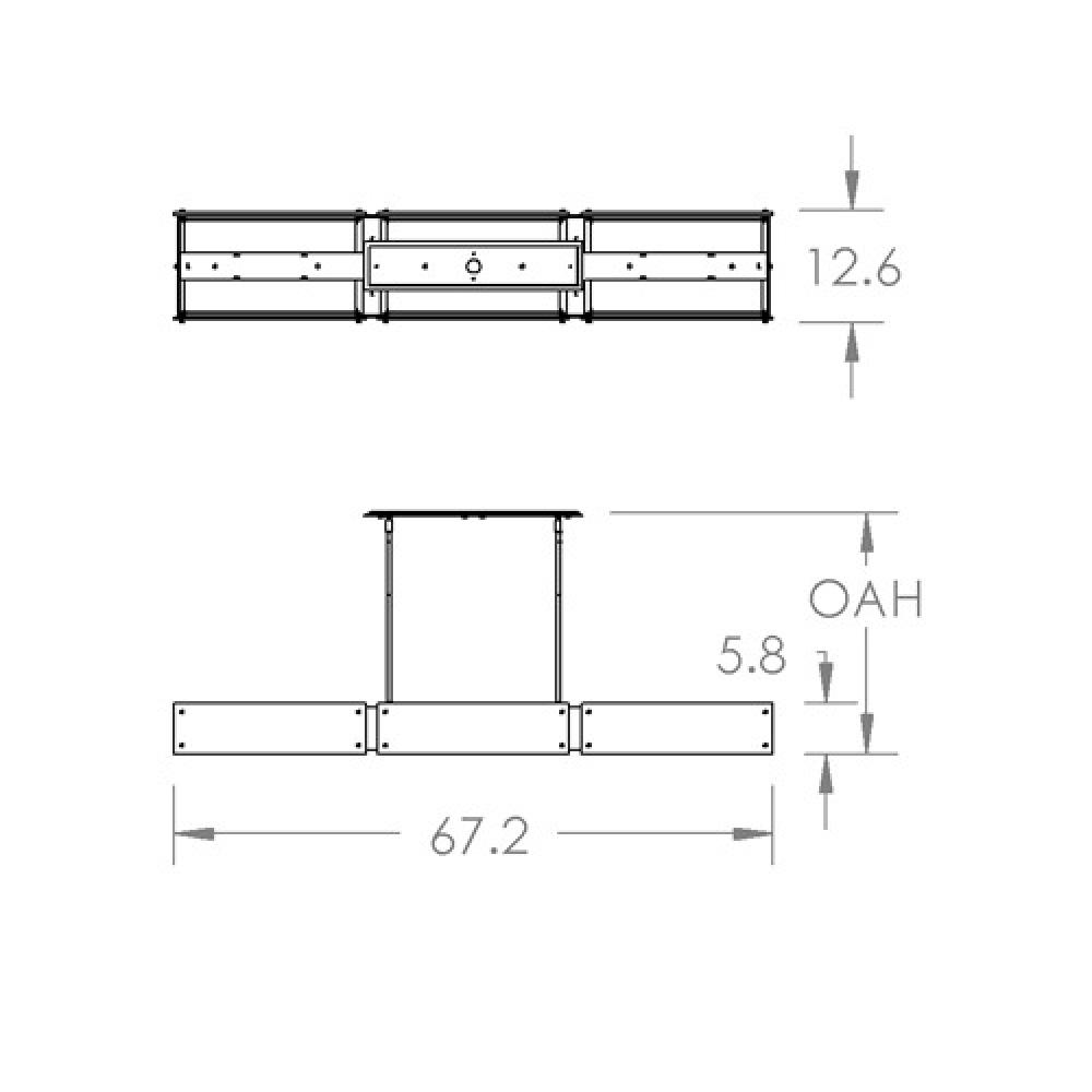 Textured Glass Linear Suspension-67-Gilded Brass