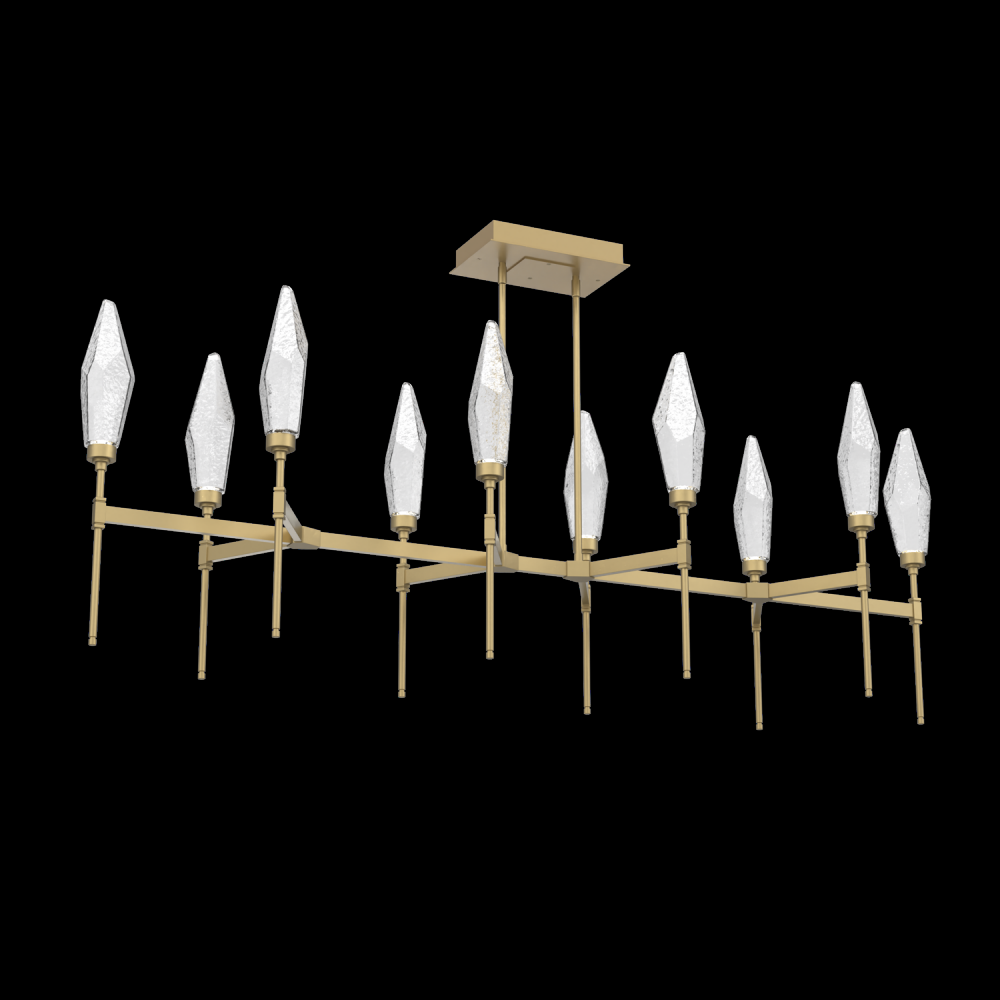 Rock Crystal Linear Belvedere Suspension-67-Gilded Brass